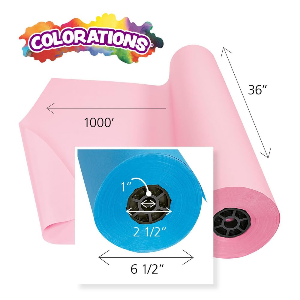 Colorations Dual Surface Paper Roll Classroom Supplies for Arts and Crafts White (36" x 1000') (Item # DSWH)