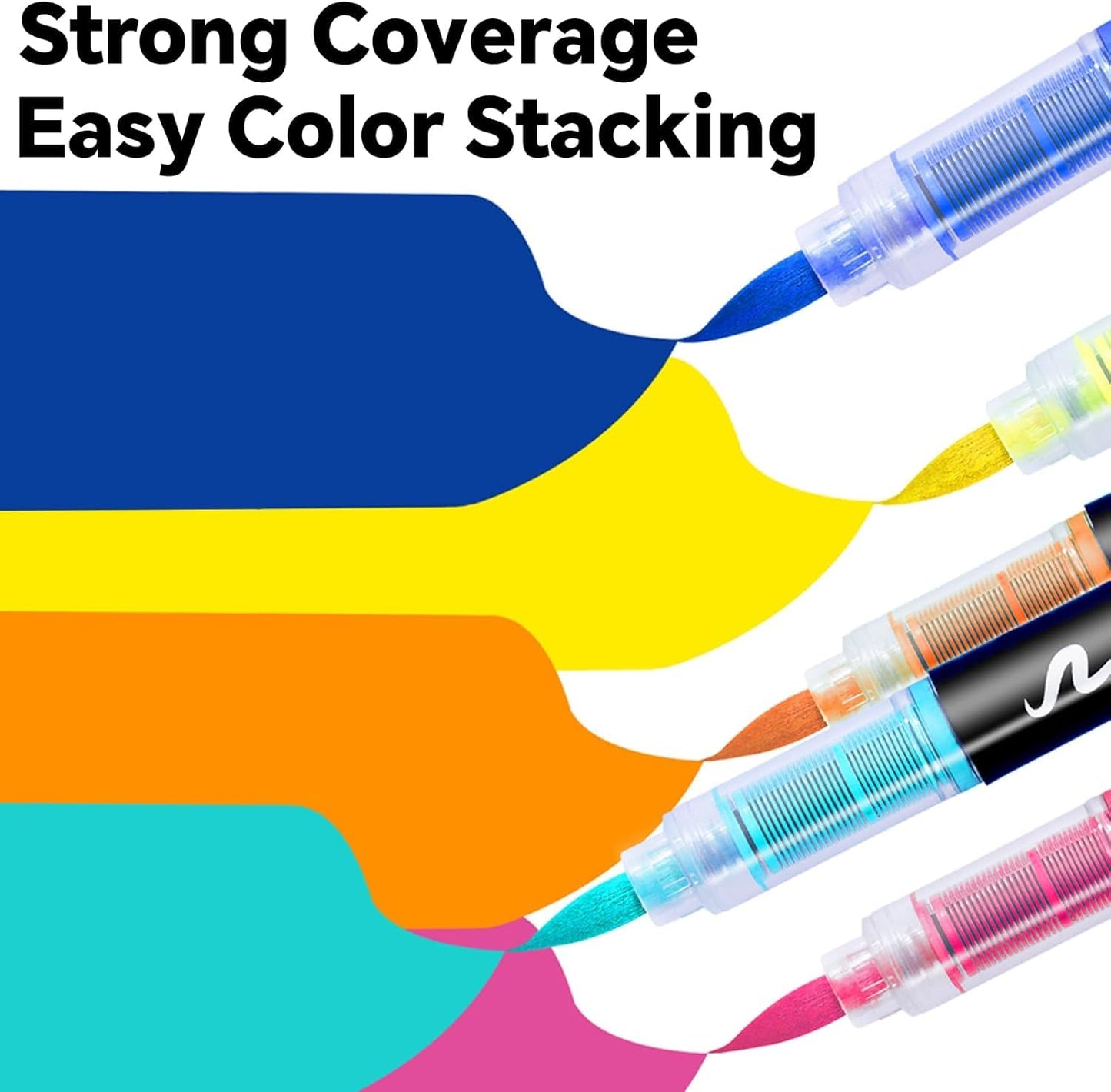 Guangna 168 Acrylic Paint Markers, Brush Tip Acrylic Paint Pens, Quick-Drying Waterproof Ink, for Rock Painting Plastic Wood Canvas Glass Ceramic Metal Art Crafts Supplies Gift