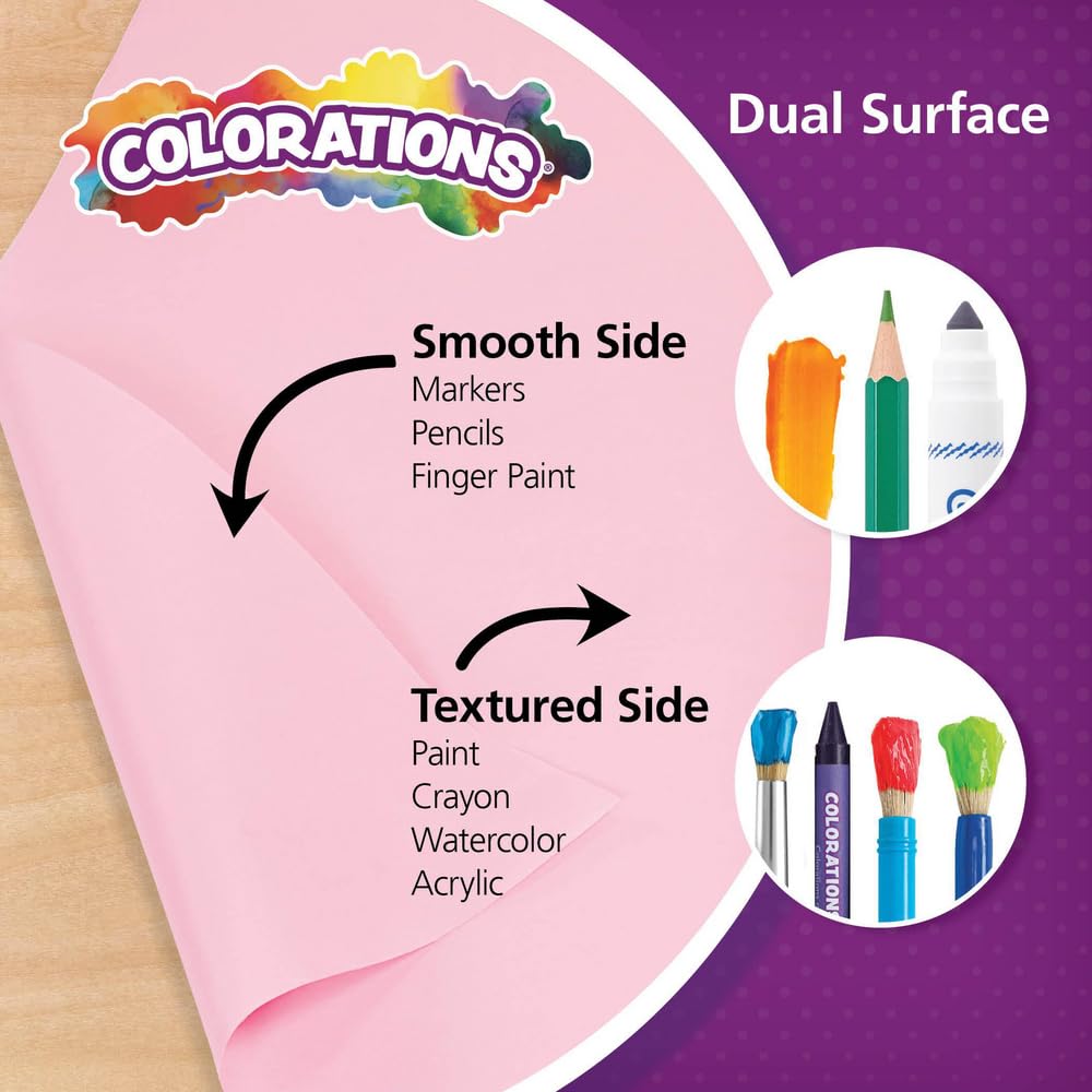 Colorations Dual Surface Paper Roll Classroom Supplies for Arts and Crafts White (36" x 1000') (Item # DSWH)