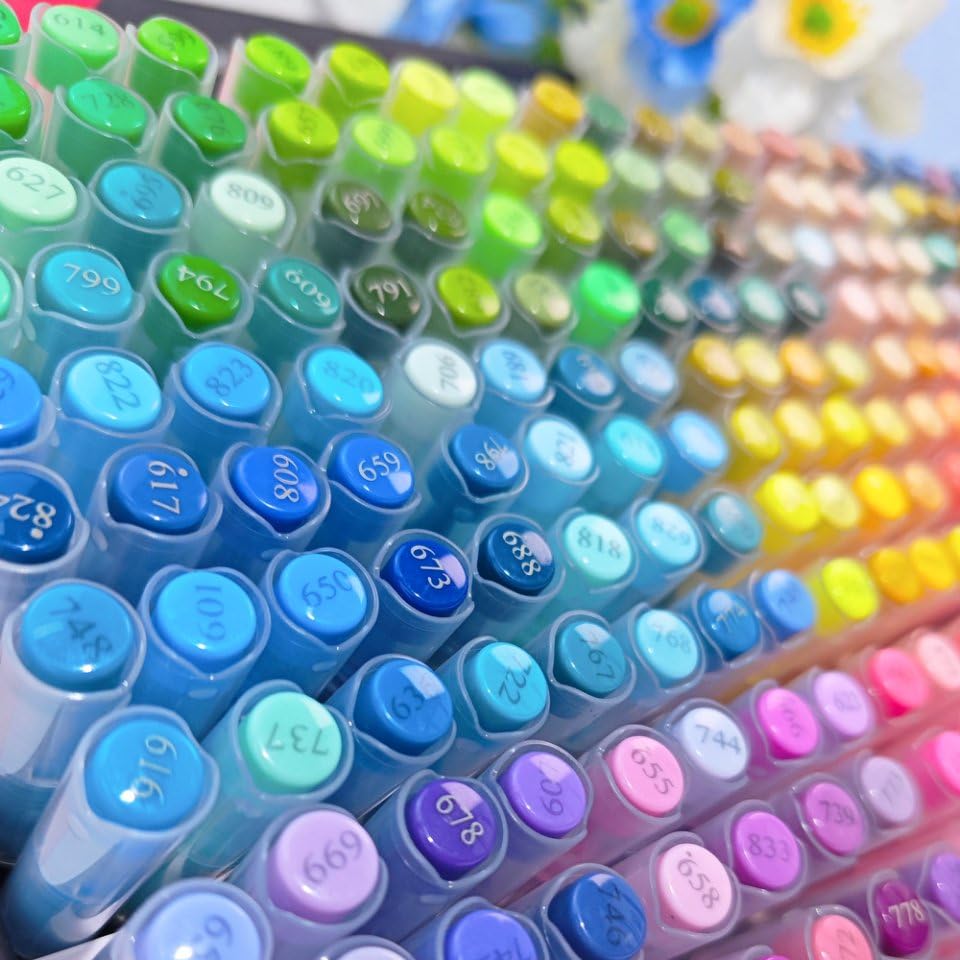 Guangna 168 Acrylic Paint Markers, Brush Tip Acrylic Paint Pens, Quick-Drying Waterproof Ink, for Rock Painting Plastic Wood Canvas Glass Ceramic Metal Art Crafts Supplies Gift