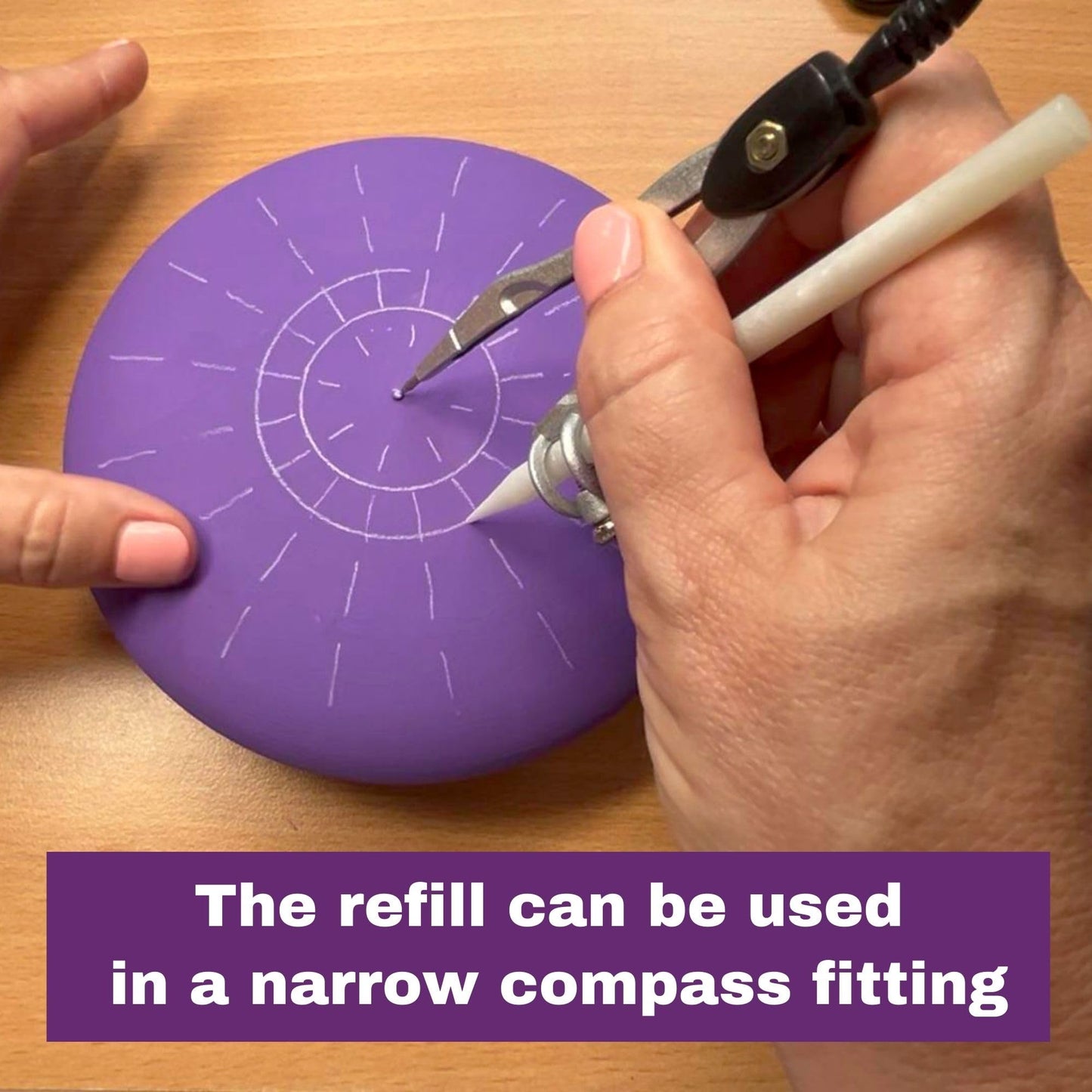 Happy Dotting Company Erasable soapstone marker with holder idea for dotting mandala art guidelines on dark surfaces - white grey color