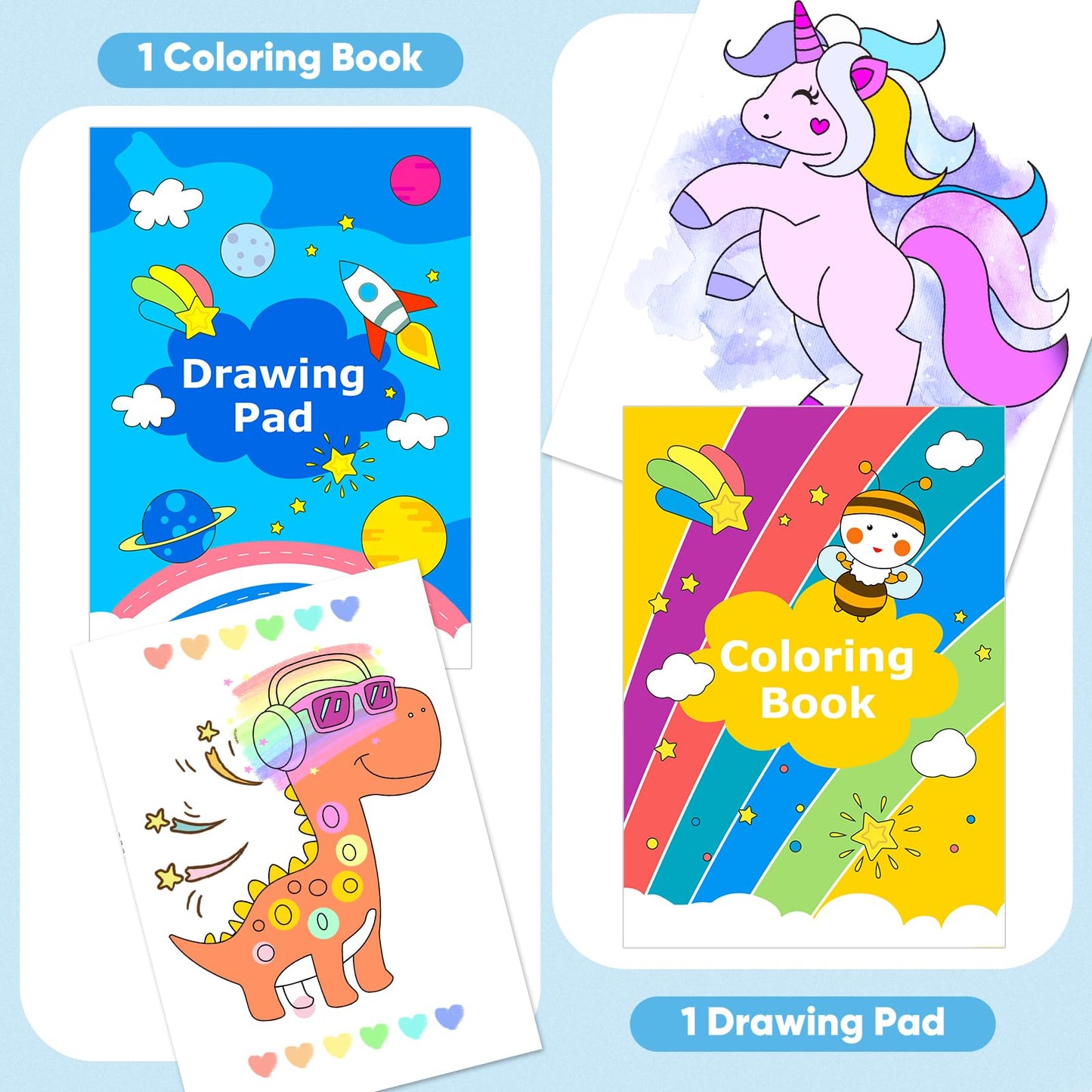 iBayam Art Supplies, 149-Pack Drawing Kit Painting Art Set Art Kits Gifts Box, Arts and Crafts for Kids Girls Boys, with Coloring Book, Crayons, Pastels, Pencils, Watercolor Pens (Pink)