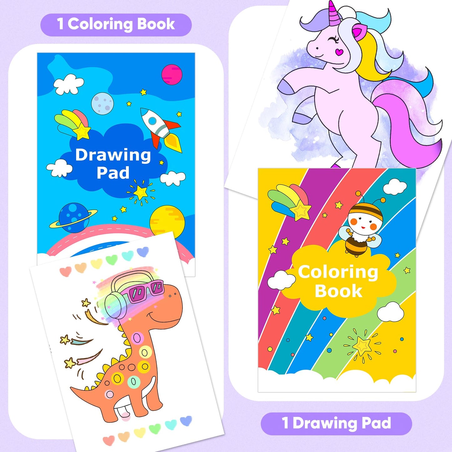iBayam Art Supplies, 149-Pack Drawing Kit Painting Art Set Art Kits Gifts Box, Arts and Crafts for Kids Girls Boys, with Coloring Book, Crayons, Pastels, Pencils, Watercolor Pens (Pink)