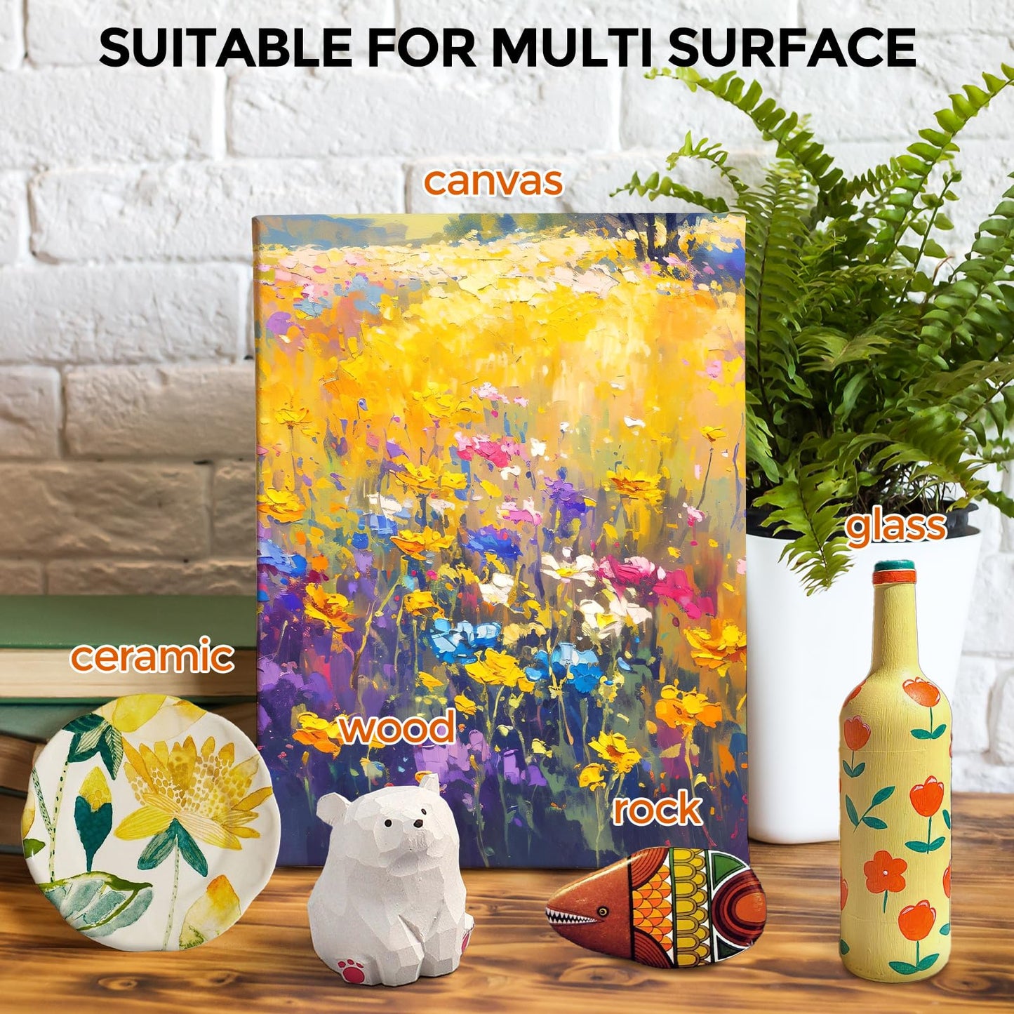 15 Colors Large Acrylic Paint Set (16.9 oz,500 ml), Bulk Acrylic Paint Non-Toxic Art Painting Supplies on Multi Surface Canvas Wood Craft Fabric Rock for Artist Beginner with Color Wheel
