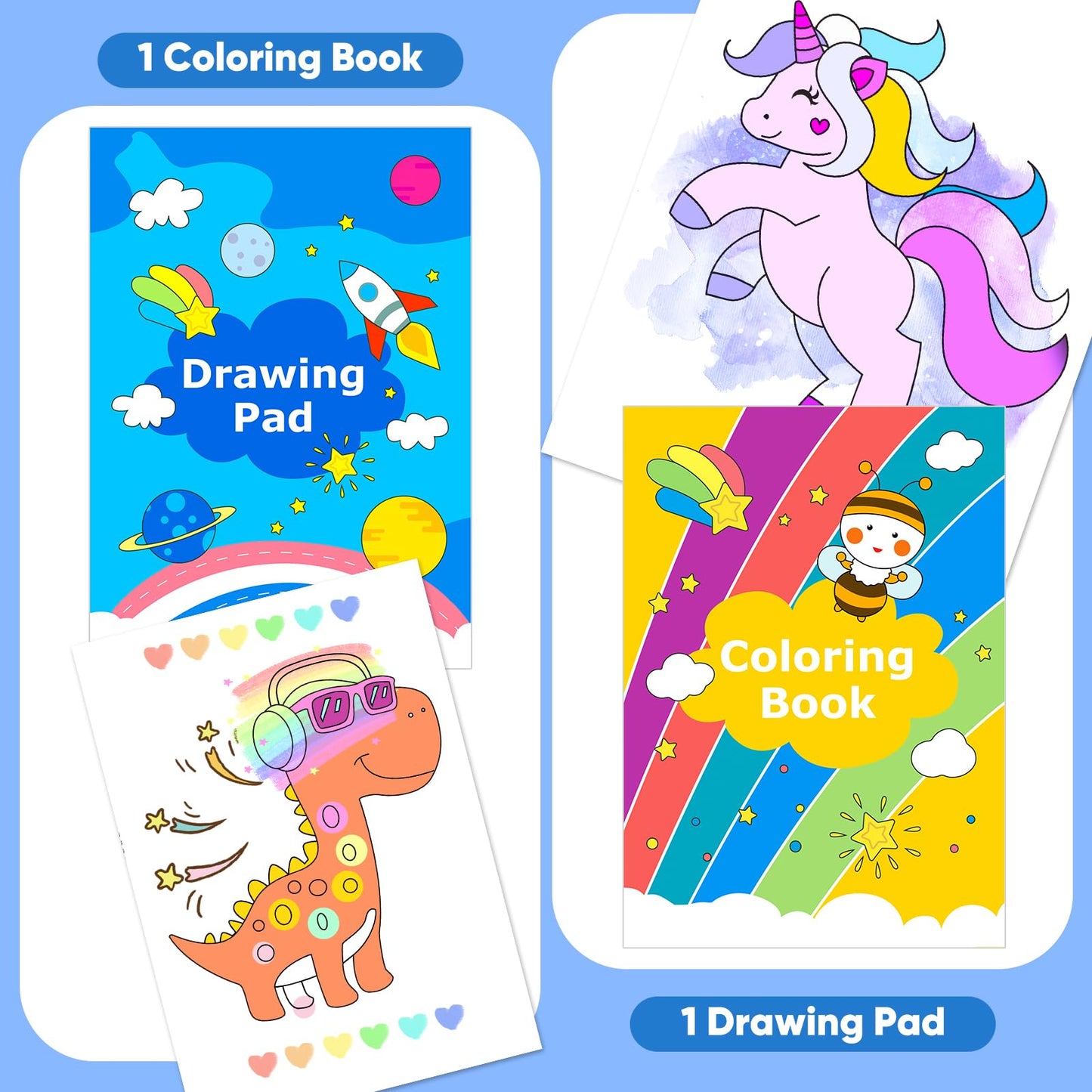 iBayam Art Supplies, 149-Pack Drawing Kit Painting Art Set Art Kits Gifts Box, Arts and Crafts for Kids Girls Boys, with Coloring Book, Crayons, Pastels, Pencils, Watercolor Pens (Pink)