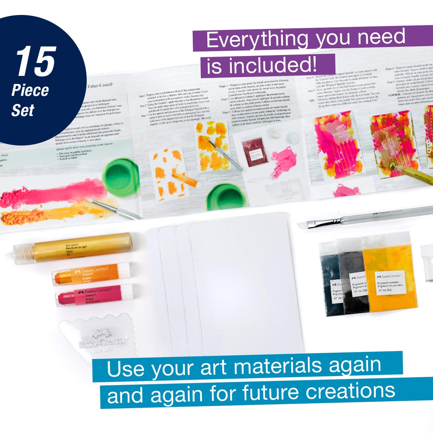 Faber-Castell 20 Minute Studio Abstract Art for Beginners - Mixed Media Adult Arts and Crafts with Gelatos