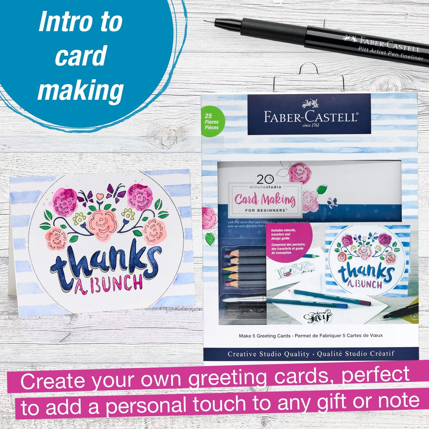 Faber-Castell 20 Minute Studio Abstract Art for Beginners - Mixed Media Adult Arts and Crafts with Gelatos