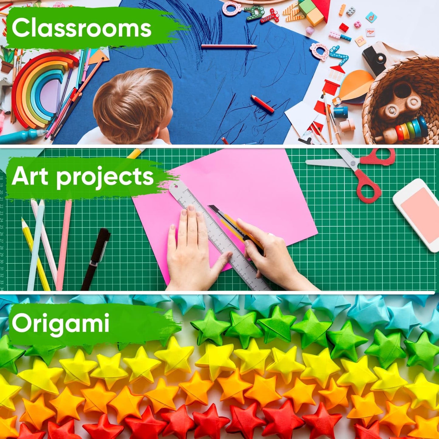 12" x 1200" (100 ft) USA Made Multi-Color Kraft Paper Rolls Set, 45 lbs, 12 Rolls – Colored Kraft Paper for Packing, Arts and Crafts, DIY Projects, Gift Wrapping