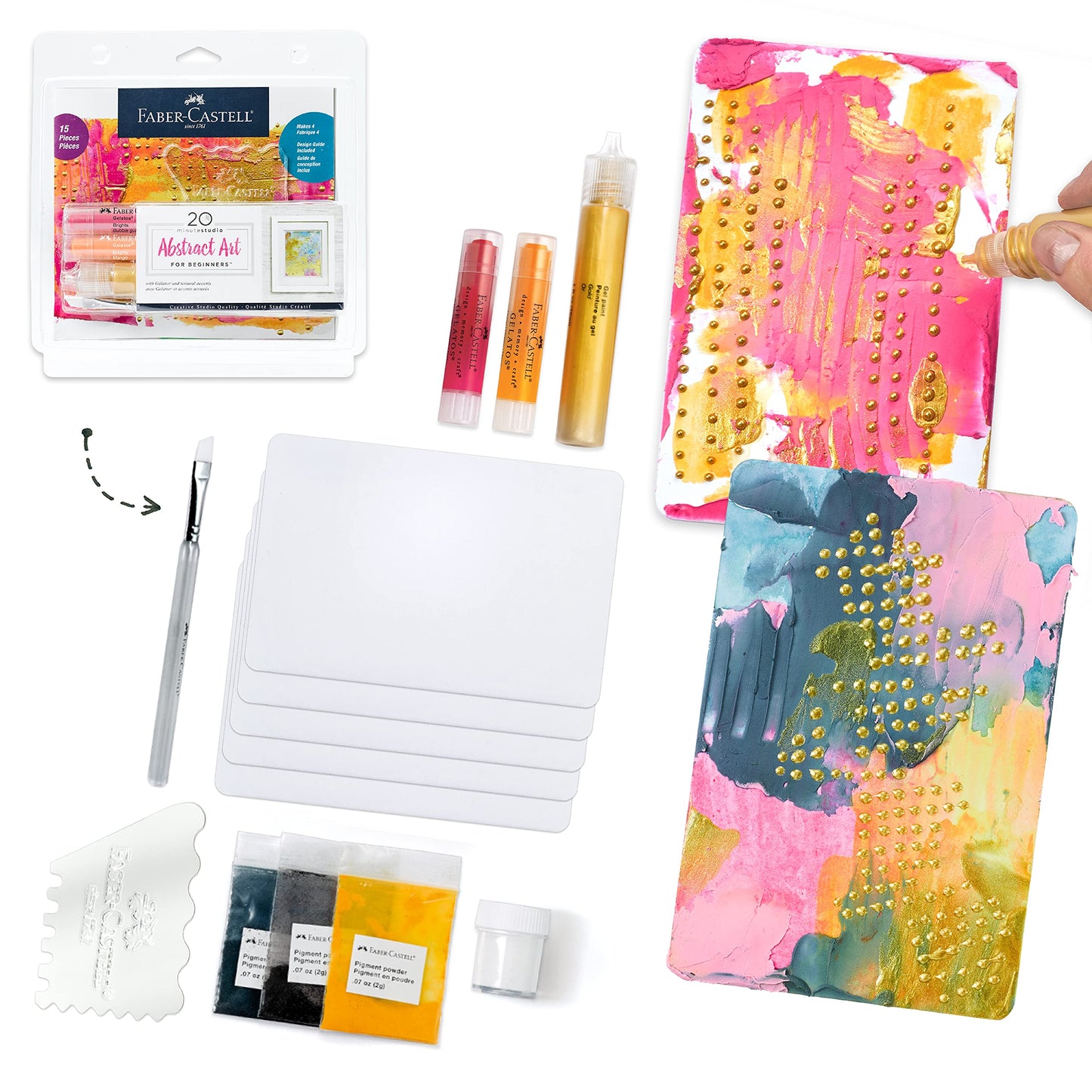 Faber-Castell 20 Minute Studio Abstract Art for Beginners - Mixed Media Adult Arts and Crafts with Gelatos