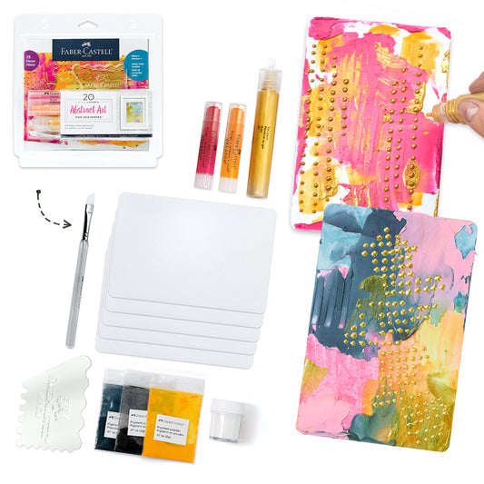 Faber-Castell 20 Minute Studio Abstract Art for Beginners - Mixed Media Adult Arts and Crafts with Gelatos