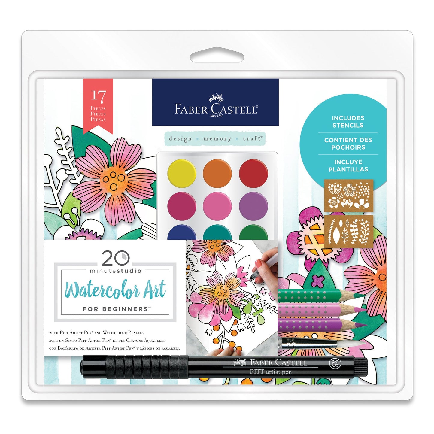 Faber-Castell 20 Minute Studio Abstract Art for Beginners - Mixed Media Adult Arts and Crafts with Gelatos